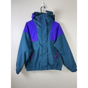 Vintage 90's Vamoose Columbia 2 Piece Ski Jacket Womens Purple/Green Size Large